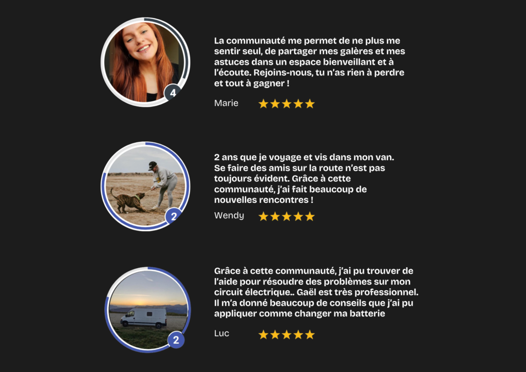 Avis de la Communauté de vanlifers NomadBuddies partageant conseils et expériences